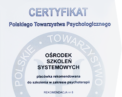 Szkoła psychoterapii Kraków - Certifikat PTP